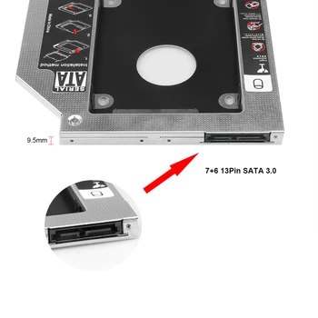12,7 mm 9.5 mm 2nd HDD Caddy Trdi Disk Aluminijeve Zlitine Primeru za 2.5