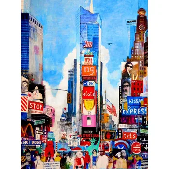 5D Diamond Slikarstvo American Times Square Ročno DIY Diamond Slikarstvo Vezenje Mozaik Križ Vezenje Umetnik Slikarstvo