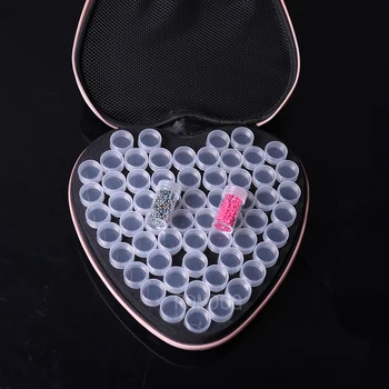 Diamond Slikarstvo Pribor Posoda za Kroglice Škatla za Shranjevanje v obliki srca 60 Režo Kroglice Jar DIY Diamond Mozaik Slik Orodja