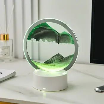 3D Doma Dekor Morju Zaslon Dekoracijo Vzdušje namizne Svetilke Sandscape Svetilka, peščena ura Svetlobe Živim Slikarstvo Namizni Okrasek
