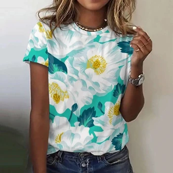 Poletni Cvetlični Cvetlični T-Majice 3D Tiskanih Ženske Moški Modni Priložnostne Kratek Rokav T Shirt Prevelik Harajuku Otroci Vrh Tees Oblačila