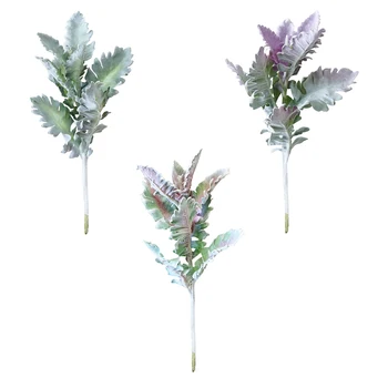 Simulacija Rastlin Kosmat Silverleaf Chrysanthemum Okraski Svilene Tkanine, Cvet Domače Poročno Dekoracijo Mize Dodatki