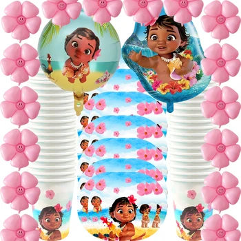 Moana Baby Dekle Temo Tablecover Darila Vrečko Plošče Cupcake Pokrivalo Baloni Happy Birthday Party Plenice Okraski Visi Banner