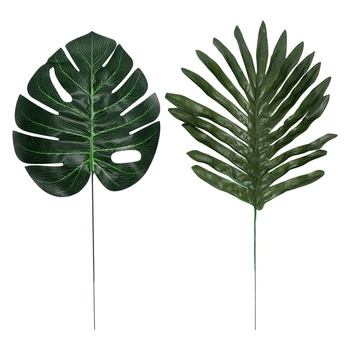 24 Kos 2 Vrste Tropskih Rastlin Palmovo Listje Umetno Palmovo Listje Umetno Listje Safari Listi Hawaiian Želva Listov Luau Stranka Stavka