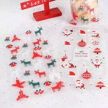 50pcs Božič Santa Claus Božično Drevo Elk PVC Prozorni Darilne Vrečke za Božično Darilo Peko Sladkarije Piškotek Vrečke Pakiranje