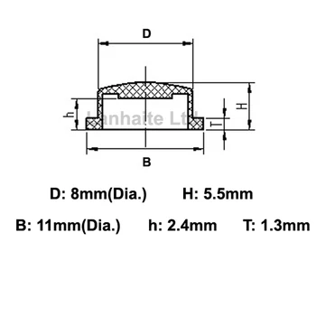 8 mm(D) x 5,5 mm(H) Silikonski Tailcaps - Pregledna (10 kosov)