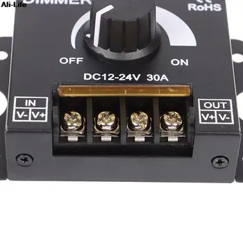 Novo 1Pc DC12V-24V LED Dimmer 30A 360W Nastavljiv Trak za Eno Barvo, 5050/3528